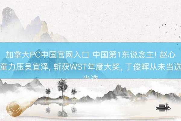 加拿大PC中国官网入口 中国第1东说念主! 赵心童力压吴宜泽, 斩获WST年度大奖, 丁俊晖从未当选