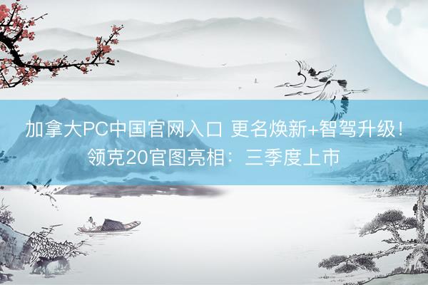 加拿大PC中国官网入口 更名焕新+智驾升级！领克20官图亮相：三季度上市