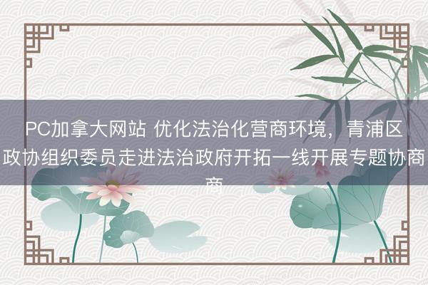 PC加拿大网站 优化法治化营商环境，青浦区政协组织委员走进法治政府开拓一线开展专题协商