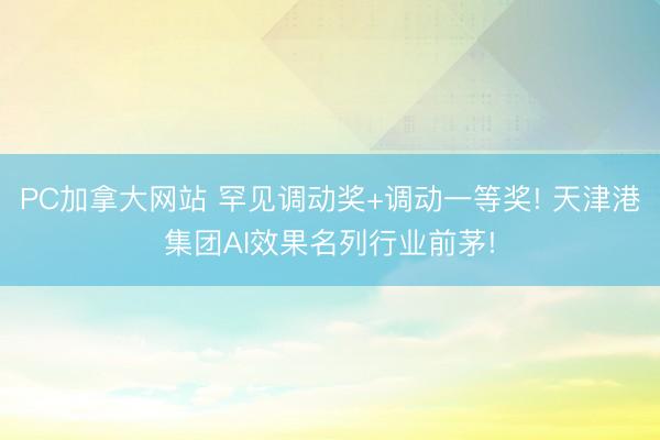 PC加拿大网站 罕见调动奖+调动一等奖! 天津港集团AI效果名列行业前茅!