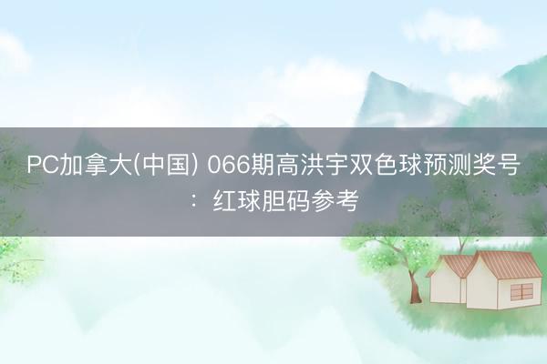 PC加拿大(中国) 066期高洪宇双色球预测奖号：红球胆码参考