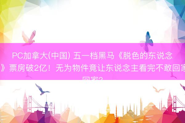 PC加拿大(中国) 五一档黑马《脱色的东说念主》票房破2亿！无为物件竟让东说念主看完不敢回家？