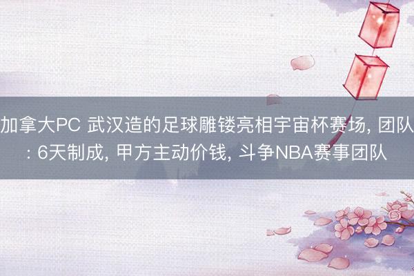 加拿大PC 武汉造的足球雕镂亮相宇宙杯赛场, 团队: 6天制成, 甲方主动价钱, 斗争NBA赛事团队