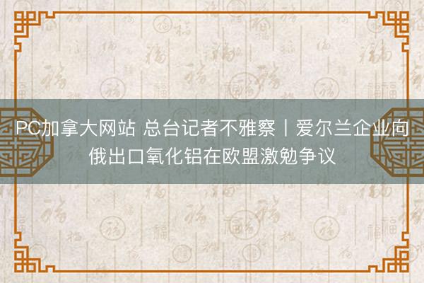 PC加拿大网站 总台记者不雅察丨爱尔兰企业向俄出口氧化铝在欧盟激勉争议