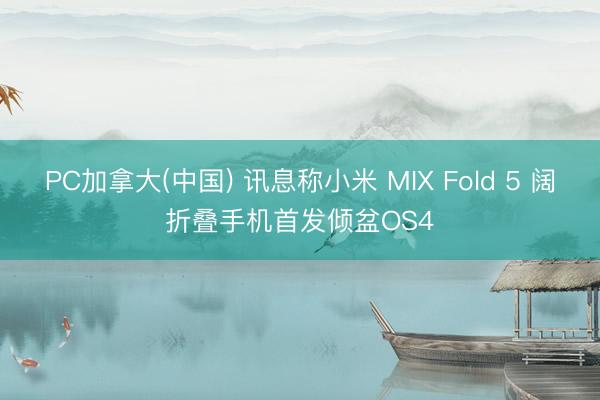 PC加拿大(中国) 讯息称小米 MIX Fold 5 阔折叠手机首发倾盆OS4