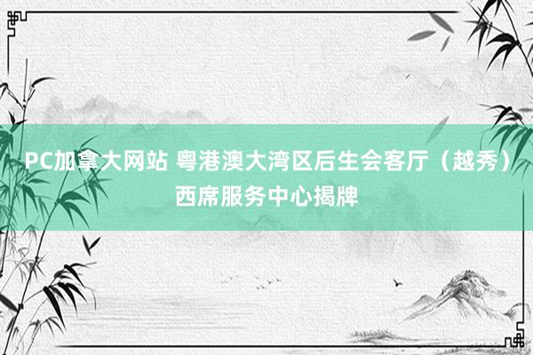 PC加拿大网站 粤港澳大湾区后生会客厅（越秀）西席服务中心揭牌