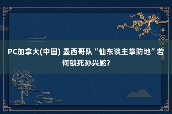   PC加拿大(中国) 墨西哥队“仙东谈主掌防地”若何锁死孙兴慜?
